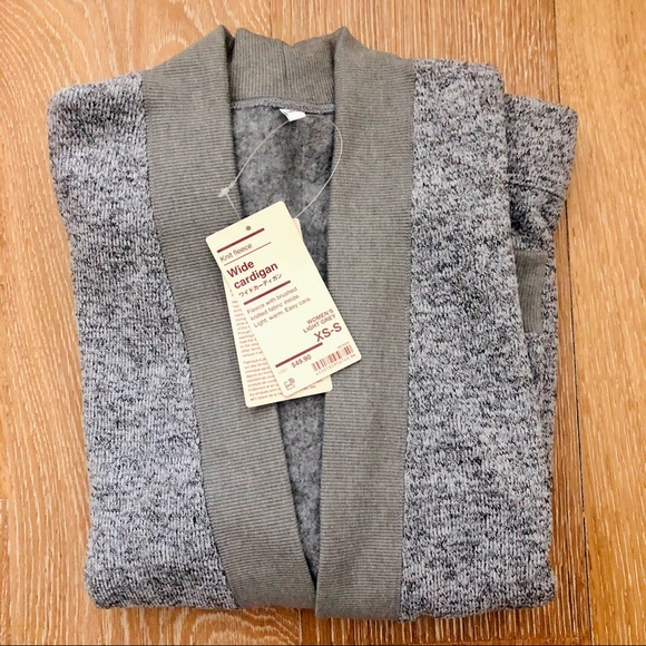 Muji Fleece Knit Wide Cardigan - Gray - XS-S - Picture 6 of 6